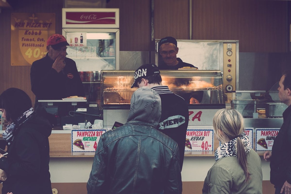 Mobile food stand serving at an outdoor community event in Birmingham